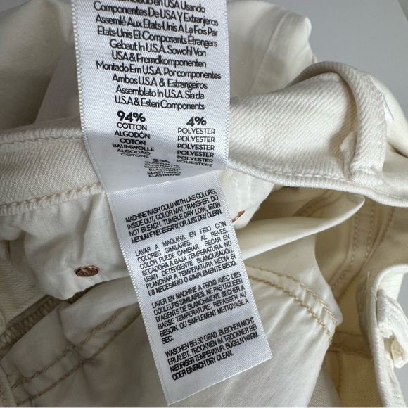 MOTHER Denim Tomcat Ankle White Cream Puffs High Rise Straight Stretch Size 28 - Picture 12 of 13